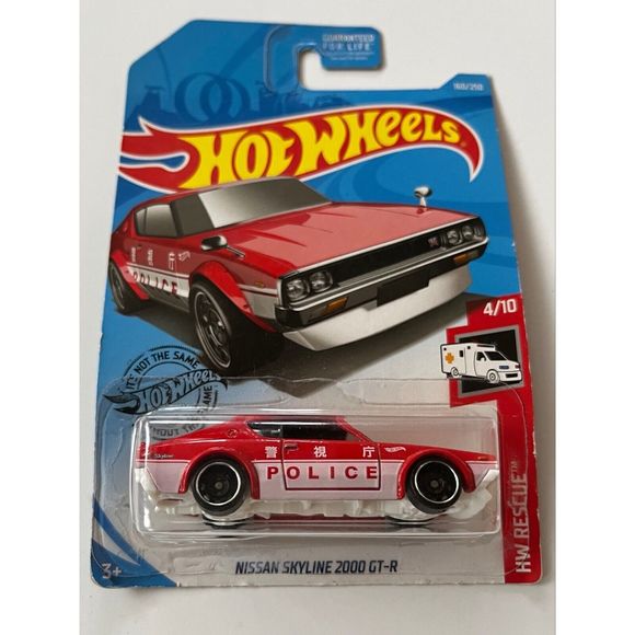 Hot Wheels 2019 #160 HW Rescue 4/10 Nissan Skyline 2000 GT-R Red Variant - Picture 1 of 4